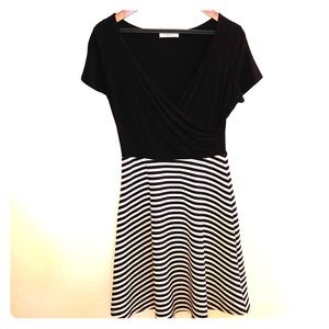 A line color block dress